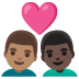 couple with heart, man, man, medium skin tone, dark skin tone